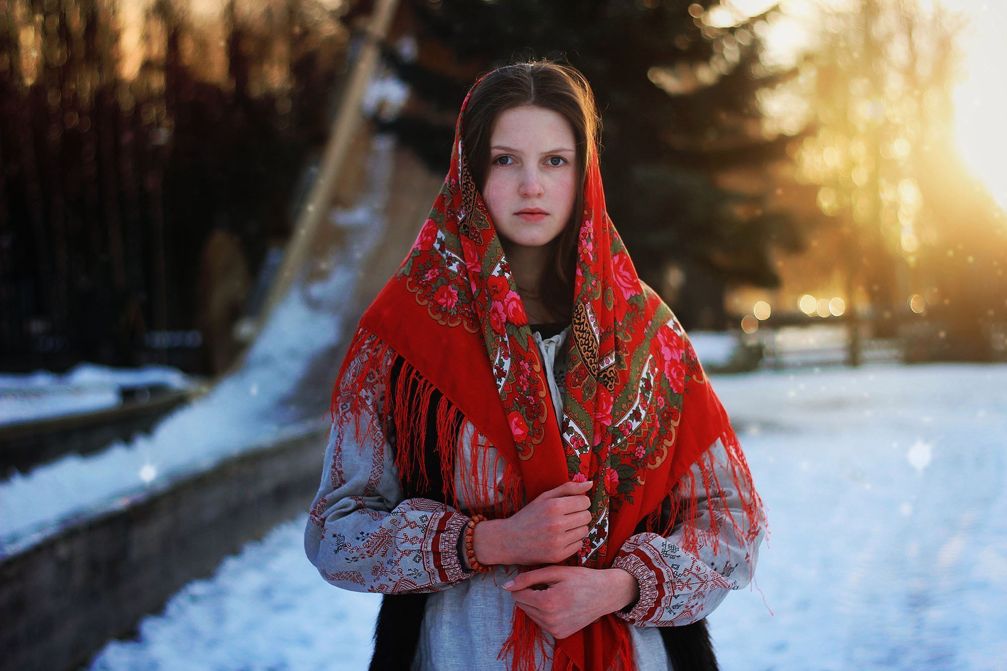 Girls in Slavic costumes in Zoucheng